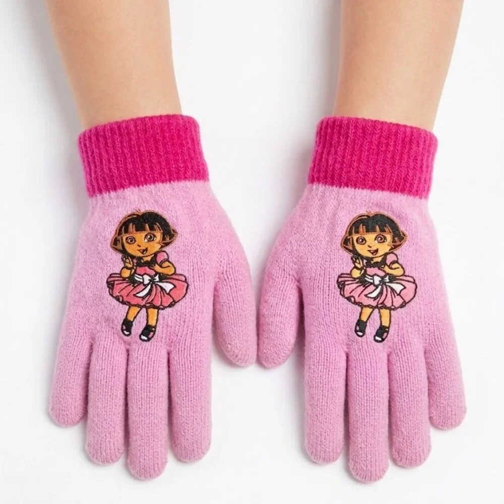 Dora Girl's Girls Pink Knit Gloves 5/8 NWT